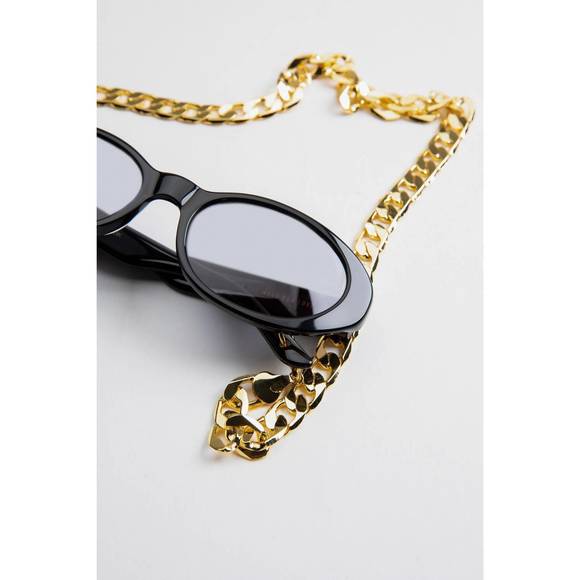 NEW IN THE MOOD FOR LOVE caroline bk sunglasses with chain in black - Picture 2 of 6